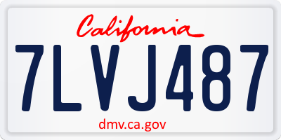 CA license plate 7LVJ487