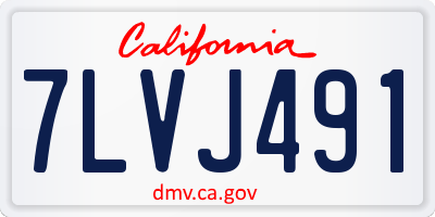 CA license plate 7LVJ491