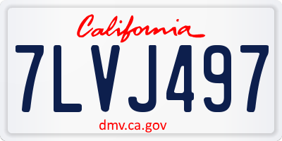 CA license plate 7LVJ497