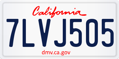 CA license plate 7LVJ505