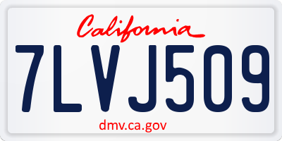 CA license plate 7LVJ509