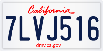 CA license plate 7LVJ516