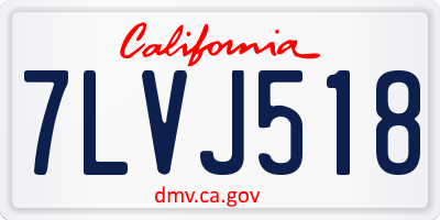 CA license plate 7LVJ518