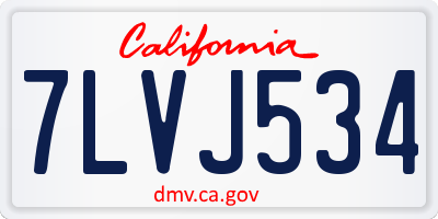 CA license plate 7LVJ534