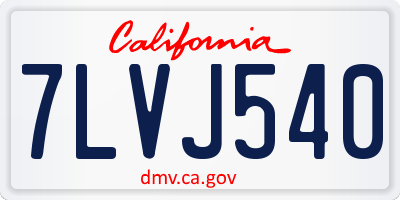 CA license plate 7LVJ540
