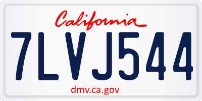 CA license plate 7LVJ544