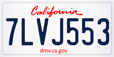CA license plate 7LVJ553