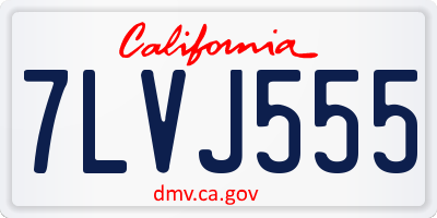 CA license plate 7LVJ555