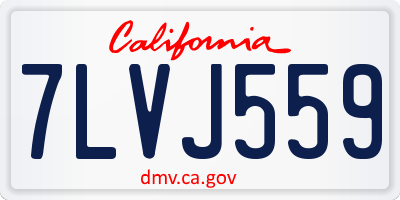 CA license plate 7LVJ559