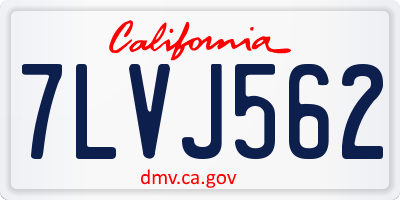 CA license plate 7LVJ562