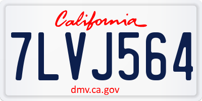 CA license plate 7LVJ564