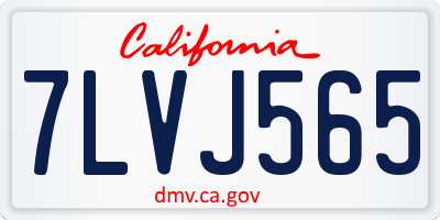 CA license plate 7LVJ565