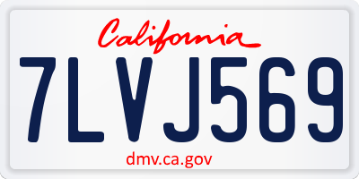 CA license plate 7LVJ569