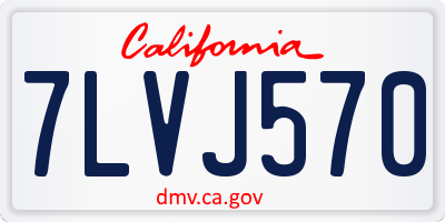 CA license plate 7LVJ570