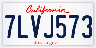 CA license plate 7LVJ573