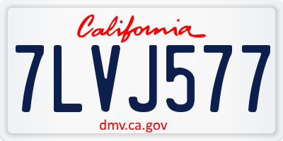 CA license plate 7LVJ577