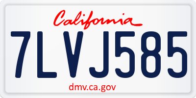 CA license plate 7LVJ585