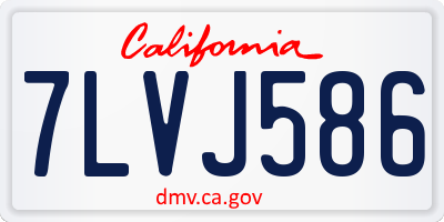 CA license plate 7LVJ586
