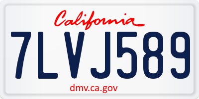 CA license plate 7LVJ589