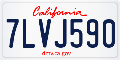 CA license plate 7LVJ590