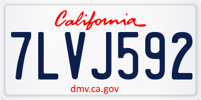 CA license plate 7LVJ592