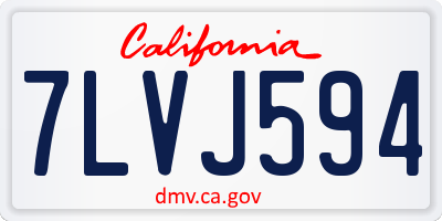 CA license plate 7LVJ594