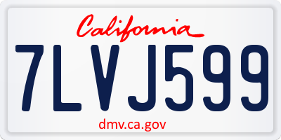 CA license plate 7LVJ599