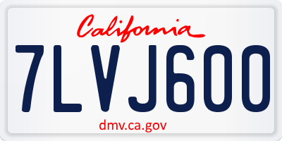 CA license plate 7LVJ600