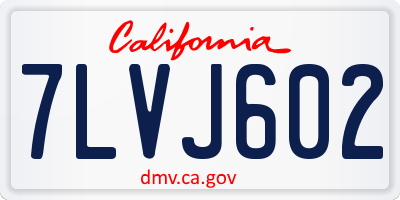 CA license plate 7LVJ602