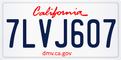 CA license plate 7LVJ607