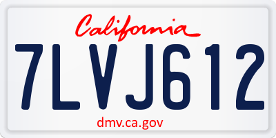 CA license plate 7LVJ612