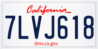 CA license plate 7LVJ618