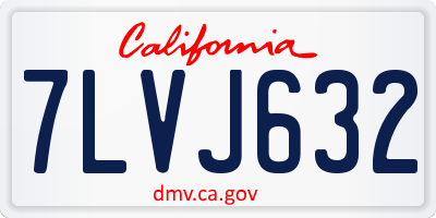 CA license plate 7LVJ632