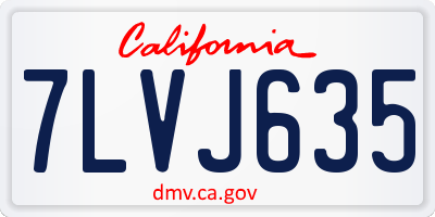 CA license plate 7LVJ635