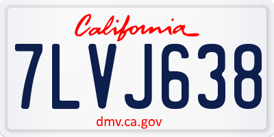CA license plate 7LVJ638