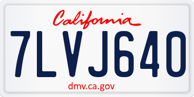 CA license plate 7LVJ640