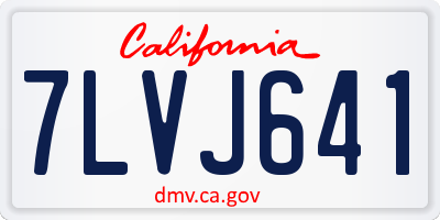CA license plate 7LVJ641