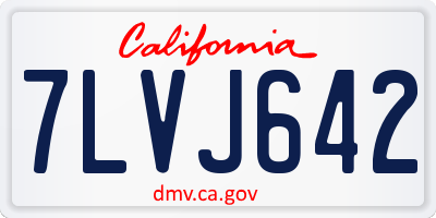 CA license plate 7LVJ642