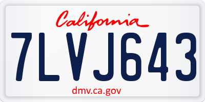 CA license plate 7LVJ643