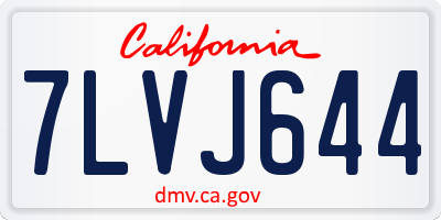 CA license plate 7LVJ644