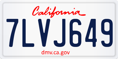 CA license plate 7LVJ649