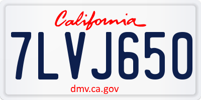 CA license plate 7LVJ650
