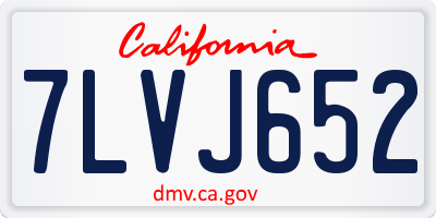 CA license plate 7LVJ652