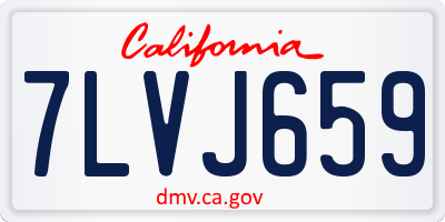 CA license plate 7LVJ659