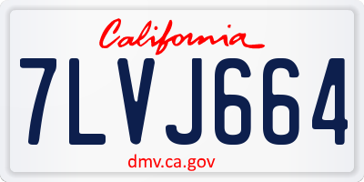 CA license plate 7LVJ664