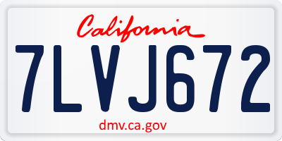 CA license plate 7LVJ672