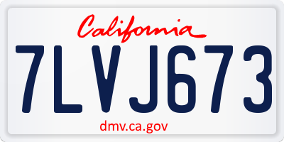 CA license plate 7LVJ673