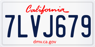 CA license plate 7LVJ679