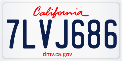 CA license plate 7LVJ686