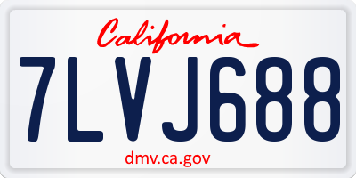 CA license plate 7LVJ688